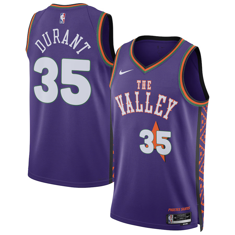 Men Phoenix Suns #35 Kevin Durant Nike Purple City Edition 2024-25 Swingman Player NBA Jersey->phoenix suns->NBA Jersey